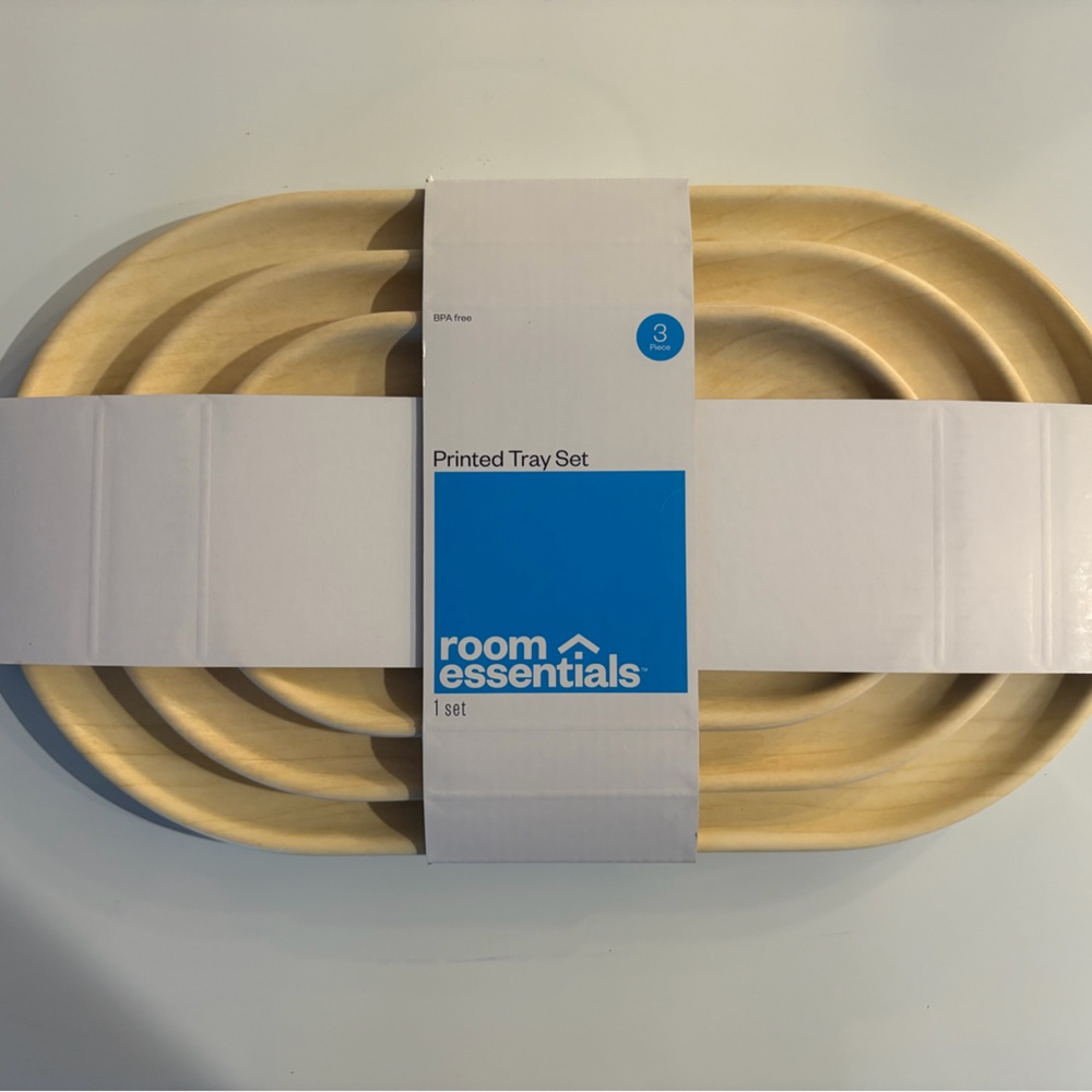 Room Essentials Printed Tray Set - Natural